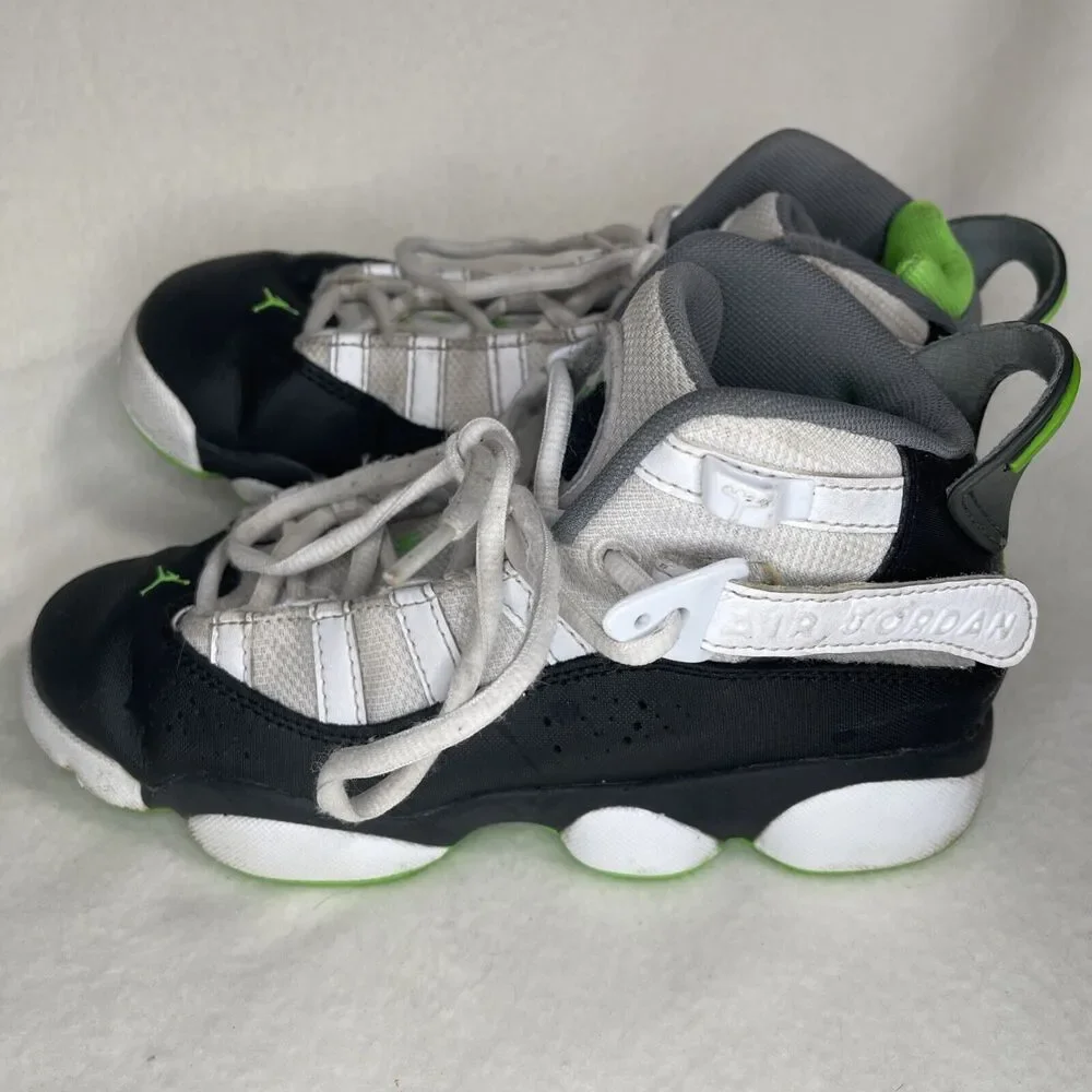 SIZE 4Y JORDAN 6 RINGS (GS) WHITE / GREEN STRIKE-BLACK GRADE SCHOOL 323419 130